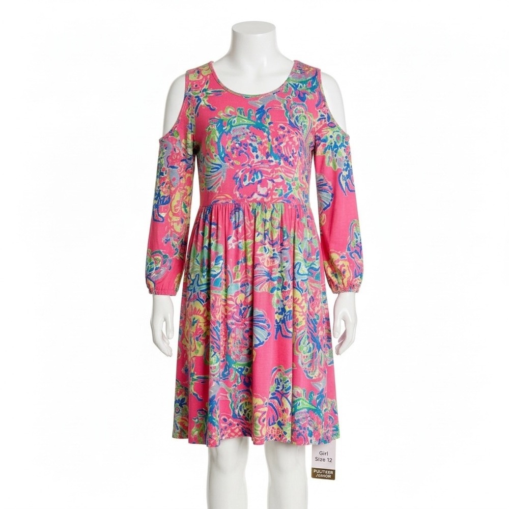 Lilly Pulitzer Cold Shoulder Dress Girls XL 12-14
